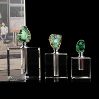 Nouvelle bouteille d'huile essentielle en cristal tendance, flacons de parfum uniques avec pierre d'agate naturelle, cadeaux