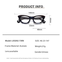 Lunettes de vue rétro à monture épaisse, nouveau modèle, faites à la main, élégantes, luxueuses, anti-lumière bleue, logo OEM, en acétate léger