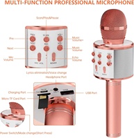 Microphone et haut-parleur 2 en 1, 5 effets de changement de voix, Bluetooth 5.0, emplacement pour carte TF, haut-parleur karaoké sans fil portable pour les fêtes