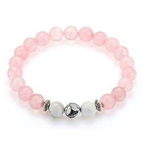 2020 Hot Handmade Del Braccialetto Del <span class=keywords><strong>Quarzo</strong></span> Set w Importato Pino Bianco <span class=keywords><strong>Rosa</strong></span> Della Pietra Preziosa Naturale Perline di Pietra Braccialetto - Product Image 2