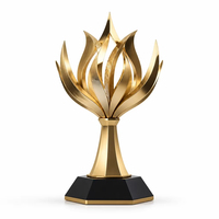 Trophée en métal personnalisé, trophée d'or, design abstrait moderne, sculpture pour cérémonie d'entreprise, compétition sportive