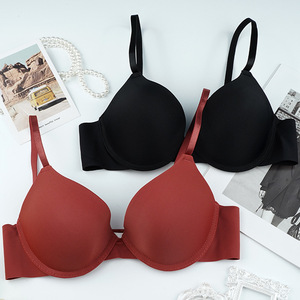Reggiseno lucido con anello in acciaio, tre file e due fibbie, spalline regolabili, alla moda, push-up, all'ingrosso - Product Image 2