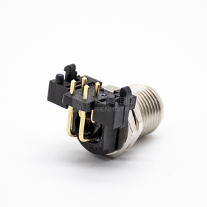 M12 PCB Bảng Điều Khiển Gắn Kết Loại Ổ Cắm Thông Tư Hàng Không Cảm Biến Kết Nối Nam Nữ 4Pin 5Pin 5 Pin Vít 90 Độ Right Angle - Product Image 2