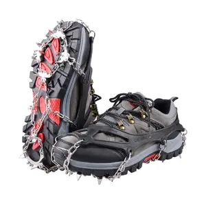 24-Zähne Edelstahl Anti-Rutsch-Schnee Steigeisen Spikes Schuhe Safe Protect Steigeisen 3 Größe für Wanderschuhe Ice Snow Climbing