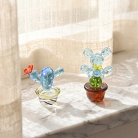 Ornements en verre simples en forme de cactus, petits ornements pour le salon, la maison, la voiture, les plantes, ornements décoratifs en verre mignons