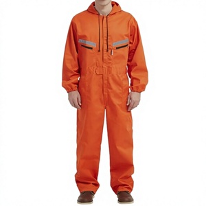 Custom Logo High Quality Solid Color Unisex Work Coverall Mechanic Hooded <b>Overall</b> Workwear Jumpsuits Hi Viz Zipper Anti Fire - Product Image 2