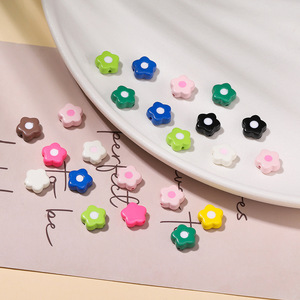 Acrylic Flower Shaped Loose <b>Beads</b> For Bracelet Making Multicolor 8mm DIY Jewelry Craft Supplies Wholesale - Product Image 1
