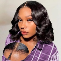 Perruques Lace Front sans colle en cheveux humains vierges brésiliens, transparentes HD, style Body Wave Bob pour femmes noires