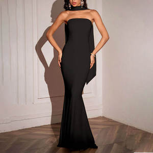 Agente en Guangzhou, China |   Agente de Compras 1688.com, Ayuda para Comprar Vestido de Fiesta Elegante sin Tirantes con Lazo para Mujer - Product Image 2