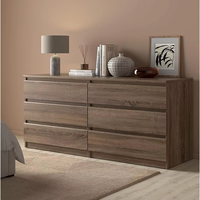 Commode de style industriel avec 6 tiroirs en bois, armoire de rangement pour chambre à coucher avec tiroirs
