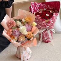 Série de papier plume - Papier d'emballage pour fleurs coréen personnalisé, imperméable, pour bouquets floraux, papier d'emballage cadeau, papier décoratif pour bouquets
