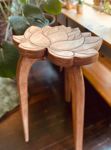 Support pour plantes en forme de fleur de lotus, étagère, table d'appoint en bois - Product Image 2