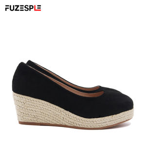 Nuove <span class=keywords><strong>zeppe</strong></span> da <span class=keywords><strong>donna</strong></span> per scarpe Slip-On con tacco alto 6cm con plateau in Suede Sole Design espadrillas <span class=keywords><strong>nere</strong></span> da <span class=keywords><strong>donna</strong></span> - Product Image 5
