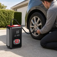 Compresseur d'air portable ABS 2000mAh*2 150 PSI avec lumière LED et affichage numérique pour voiture, vélo électrique, moto et ballons