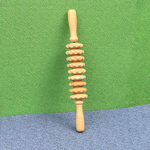 Masseur à rouleaux manuel en bambou naturel à 9 rouleaux pour le cou, le corps et le dos – <span class=keywords><strong>Prix</strong></span> de gros - Product Image 2