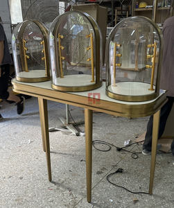 Shenzhen vetrina di gioielli di fascia alta in acciaio inox vetro rotondo in metallo espositore gioielli Design vetrine - Product Image 3