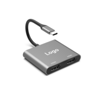 Adaptateur Portable 2 en 1 usb c vers 4K HD Type C Hub pour NOUVEAU MacBook/MacBook Pro/MacBook Air/LenovoYoga/Dell