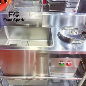 Machine à paner automatique en acier inoxydable 304 pour poulet, station de panage électrique avec réservoir d'eau pour poulet frit - Product Image 1