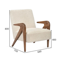 Fauteuil de loisirs en bois massif de style nordique, coussin en laine d'agneau, fait à la main, écologique, doux, meubles de salon, chambre à coucher