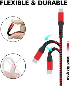 2.4A USB sạc cáp nhanh Nylon Micro Cáp dữ liệu cho <span class=keywords><strong>Samsung</strong></span> Android sạc nhanh loại A cho máy tính sử dụng - Product Image 2