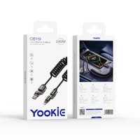 Kabel PD 240W 2 in 2 Pengisian Cepat Tipe-C Micro/Untuk iPhone Bahan Aluminium Alloy+Silikon 1M Ponsel Komputer Kamera