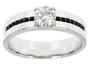 Anillo de Compromiso Clásico de Plata de Ley 925 con Moissanita de 1.40 Quilates, Corte Brillante, Engaste de Garras, Chapado en Oro Blanco de 18K para Hombre - Product Image 4