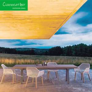 Ngoài trời mây ăn đặt hiện đại Patio đồ nội thất mây ghế và ngoài trời bàn ăn đặt <span class=keywords><strong>wicker</strong></span> Patio bàn ăn thiết lập - Product Image 4