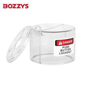 緊急停止プッシュボタンに適した取り付けベース付きの取り外し可能な透明ガラス樹脂PCプッシュボタンロックアウトカバー - Product Image 6