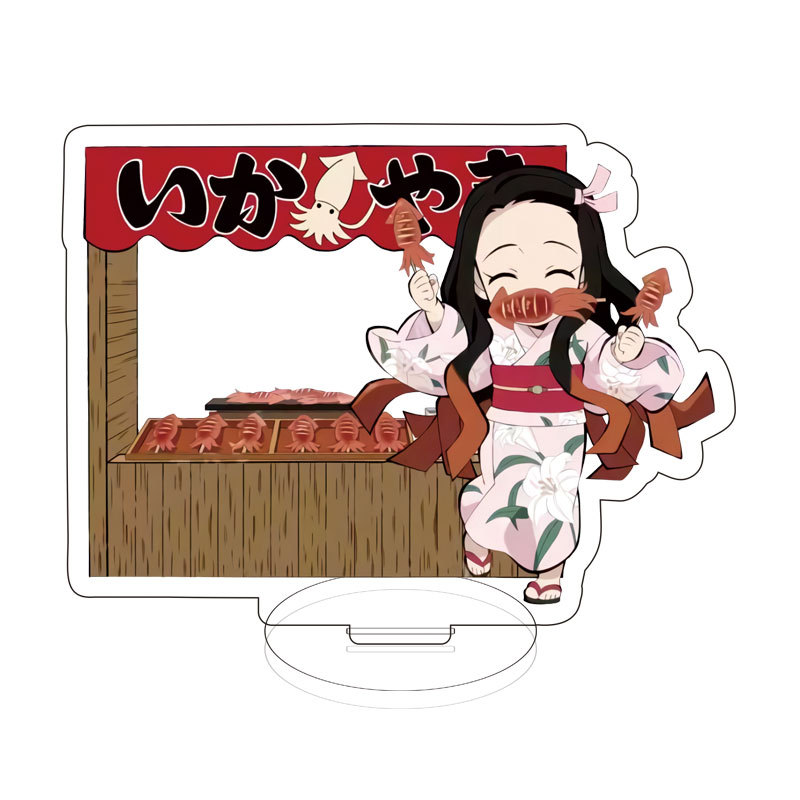 Оптовая продажа, 10 см, аниме-фигурка, рассекающий демонов, акриловая подставка, настольное украшение, стоячий знак, подарки для фанатов Nezuko, акриловая подставка