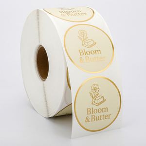 สติกเกอร์ติดเองลายทองคำเปลวทรงกลม ขนาด 2 นิ้ว ยี่ห้อ Bloom & Butter สำหรับบรรจุภัณฑ์ผลิตภัณฑ์ดูแลส่วนบุคคล - Product Image 3