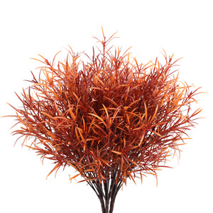 Fougères artificielles couleur automne 28 cm, fleurs en soie plastique pour décoration de mariage, décoration murale extérieure - Product Image 4