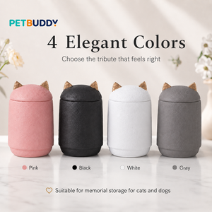Pink Resin Pet Memorial <b>Urn</b> <b>Cat</b> Ear Keepsake Jar Shatter Resistant Waterproof Ash Container for <b>Cats</b> and Dogs - Product Image 2