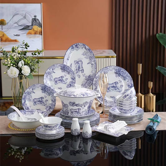 Bleu 58-pcs ensemble