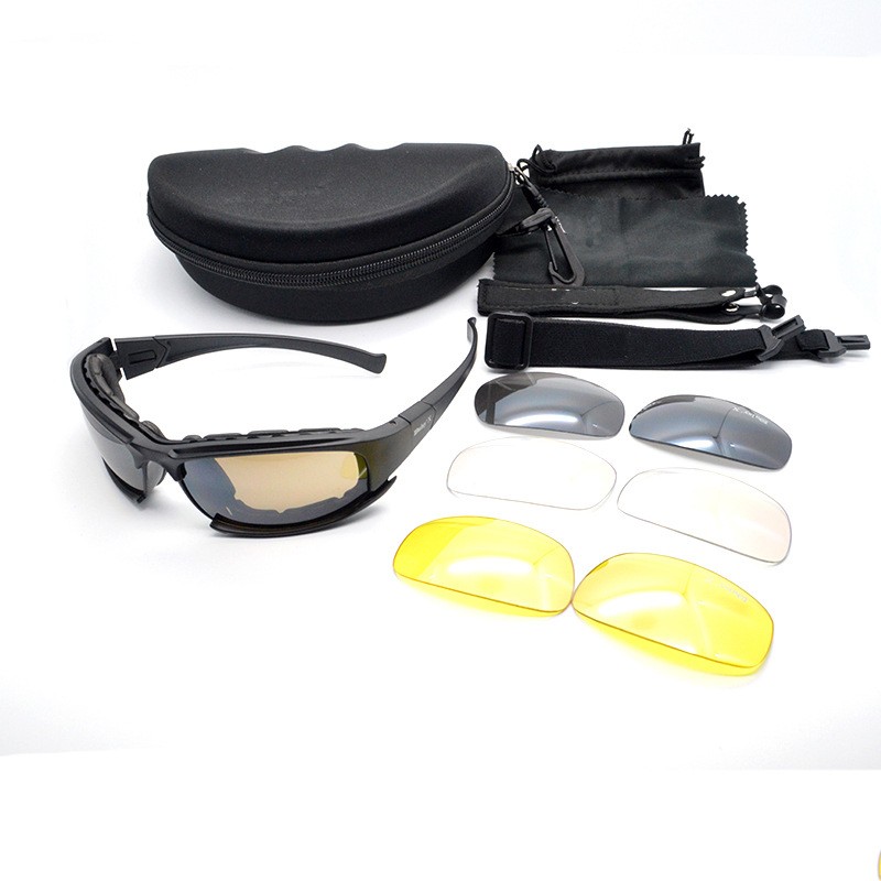 X7 ударопрочные защитные очки для глаз, тактические противотуманные линзы, очки из поликарбоната с 4 парами линз