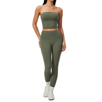 Nouvel ensemble de yoga sans bretelles pour femme, moulant, anti-humidité, très élastique, respirant, amincissant et rehausseur de fesses