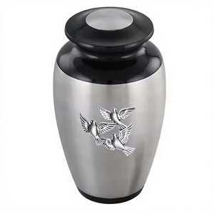 White Aluminum Cremation Urn for Human Ashes with <b>Angel</b> Relief Design Decorative Classic Large Urn For Adult Human Ashes - Product Image 5