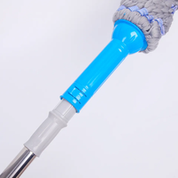 Serpillère plate en microfibre mains libres avec panier en plastique et tampon en microfibre, serpillère rotative magique pour le nettoyage des sols