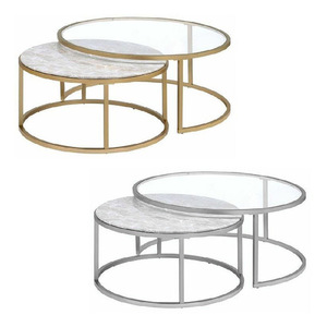 Cross-border best-selling round coffee <b>table</b>, simple home use, sofa <b>side</b> <b>table</b>, custom living room <b>glass</b> coffee <b>table</b>, light - Product Image 3