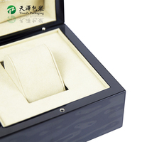 Boîte à montre en bois de palissandre haute brillance personnalisée pour l'emballage de montres de luxe, boîte de rangement et de présentation pour une seule montre avec logo personnalisé OEM