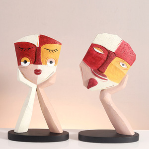 In stile nordico ornamenti astratti di <span class=keywords><strong>arte</strong></span> del viso umano eco-friendly resina artigianato creativo soggiorno decorazione armadietto del vino - Product Image 1