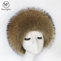 2020 Custom Anak-anak Nyata Bulu Bando Musim Dingin Alami Raccoon Fur Headband Wanita