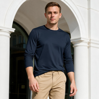 T-shirt Homme en Matière Premium, Expédition Rapide, Respirant et Séchage Rapide, Manches Longues, Couche Active pour Sports de Plein Air, Coupe Ample