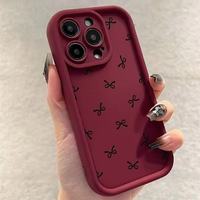 Étui de protection antichoc en TPU noir avec motif nœud papillon et design d'objectif en échelle pour iPhone 12 13 14 15 16 17 18 Pro Max