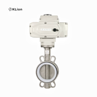 Vanne papillon électrique à actionnement électrique en acier inoxydable de type Wafer de la marque Klion Factory, utilisée dans les projets de traitement des eaux usées chimiques