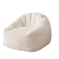 MAXYOYO Fauteuil Poire Moderne en Fausse Fourrure PU, Forme Florale, Ultra Doux, avec Accoudoirs, Grand Canapé de Lecture pour Salon et Chambre, Rose