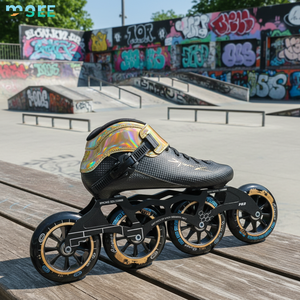 SeeMore, zapatos de Patinaje de Velocidad de fibra de carbono profesionales de alta calidad, patines de velocidad de 4 ruedas de PU de 110m de alto rebote - Product Image 1