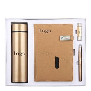 Set de Regalo Ejecutivo de Lujo: Cuaderno de Hojas Sueltas con 100 Hojas, Batería Externa, USB, Paraguas y Caja Metálica - Product Image 1