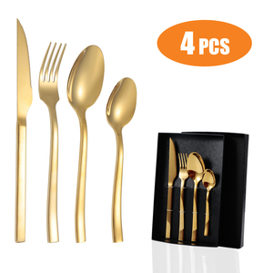 Juego de Cubiertos de Acero Inoxidable Oro Satinado Bestek 4 PIEZAS para Boda Cubiertos Dorados - Product Image 3