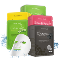 Masque facial en feuille hydratant éclaircissant 100% naturel biologique meilleur éclaircissant hydratant contrôle de l'huile vitamine C masque facial aux fruits