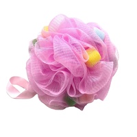 Super doux écologique nettoyage PE luffa bonbons maille douche éponge bain fleur